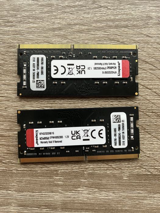 Продам оперативну память kingston 2 х 16 гб 3200 ддр4