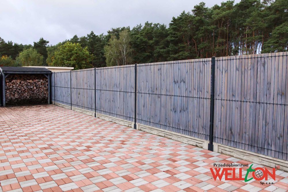 Przesłona ogrodzenia listwy drewniane