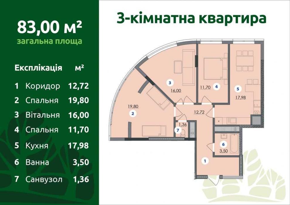 3к. 83 кв.м, 5/16 Липські вежі, вул. Мазепи (Сільпо-Комфі) Ярковиця