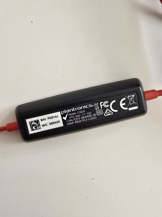 Zestaw słuchawkowy Plantronicks Blackwire C3220 słuchawki czarne
