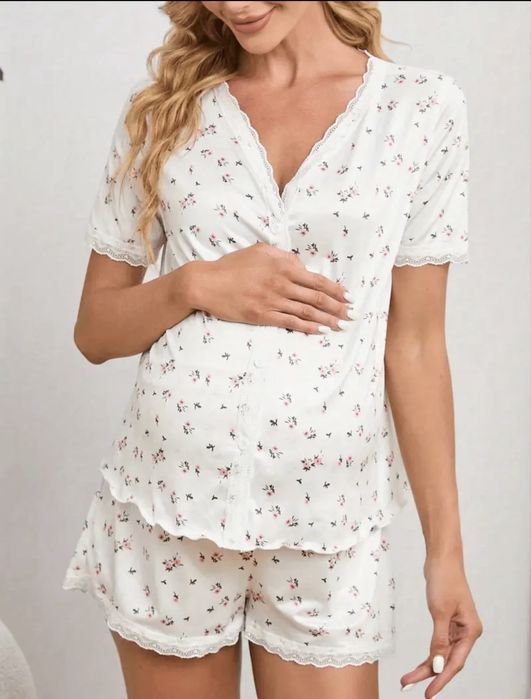 Піжама для вагітних шорти кофта футболка сорочка вагітність М Л