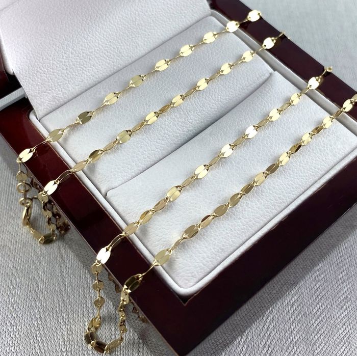 ZŁOTY łańcuszek 2mm splot pełen blasku PRÓBA 585 (14K) długość 45 cm