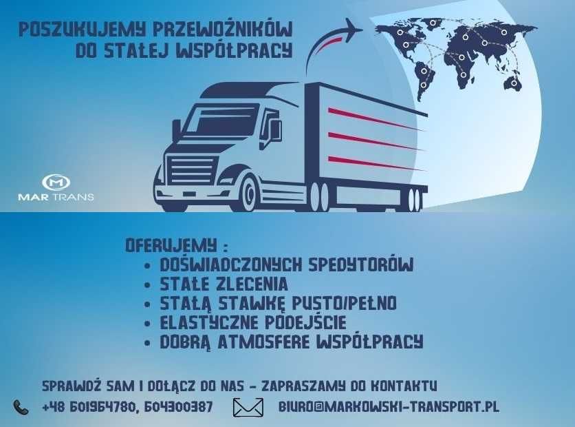 Poszukujemy Przewoźników do transportu kontenerów morskich