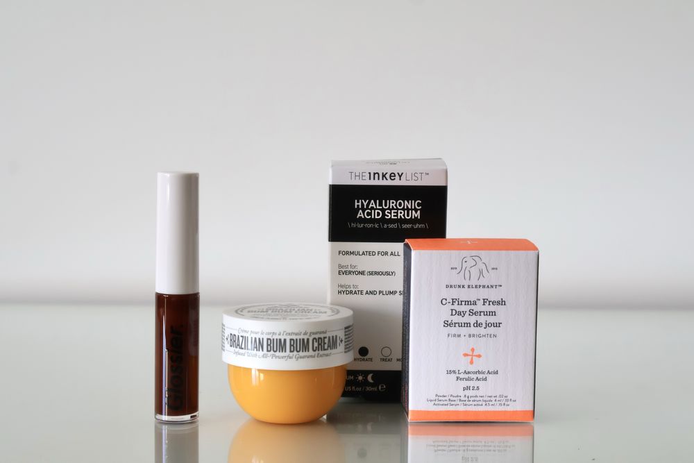 Conjunto Beleza Drunk Elephant, Glossier, etc. – PORTES INCLUÍDOS