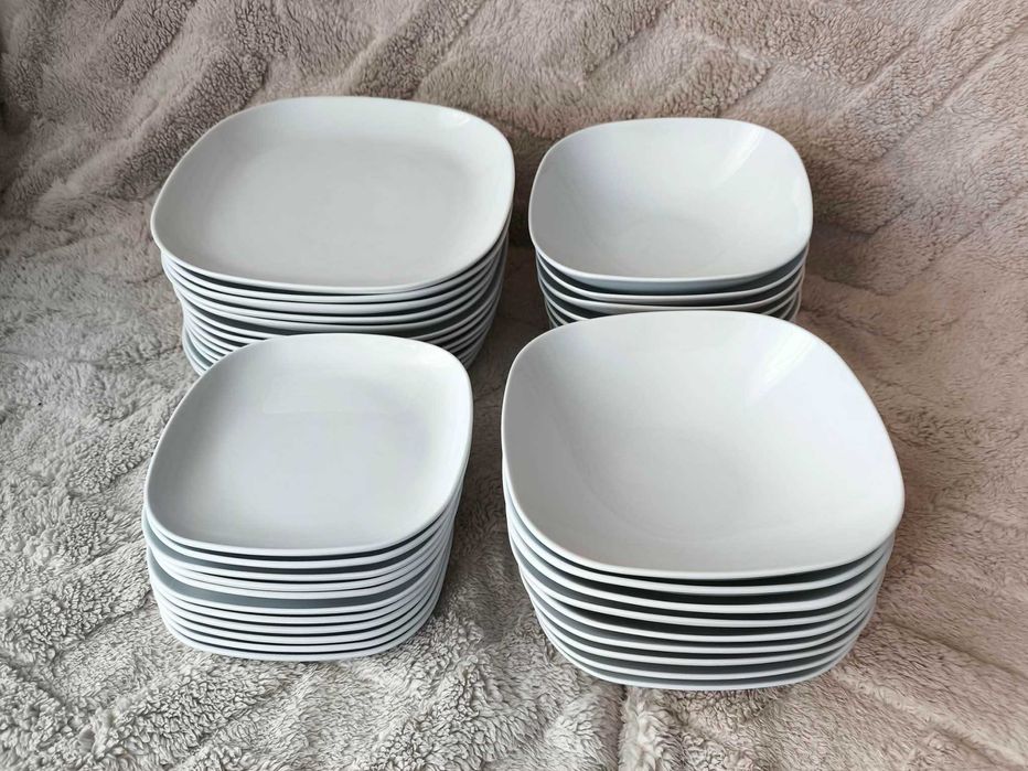 Naczynia Ikea Vardera - talerze obiadowe, deserowe i miski