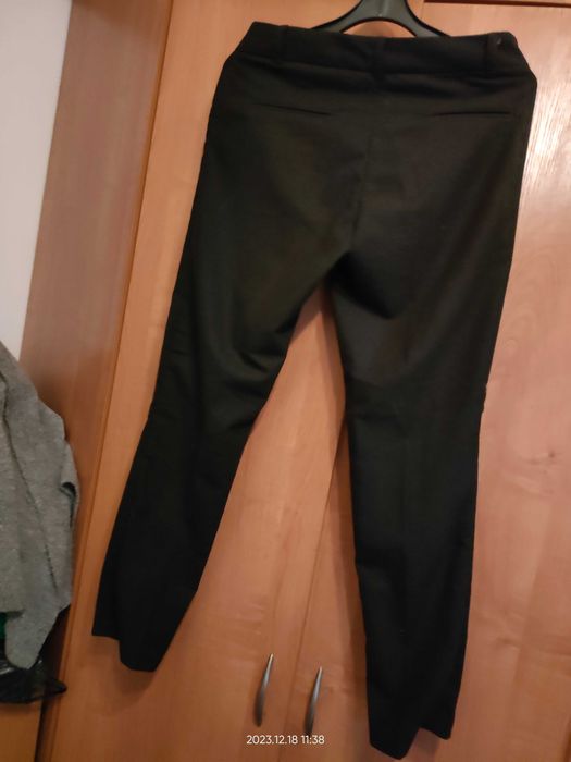 Eleganckie Spodnie Damskie_Czerń_Garnitururowe/ Kant_M/ L
