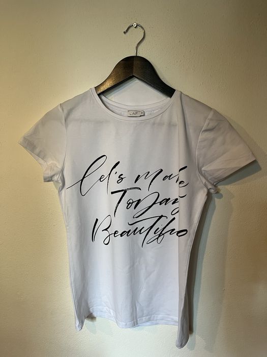 Nowy biały t-shirt L’AF 36