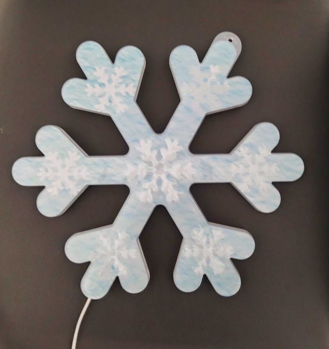 Neon śnieżka śnieżynka LED świąteczna Zimno Biała Płatek śniegu 30 cm