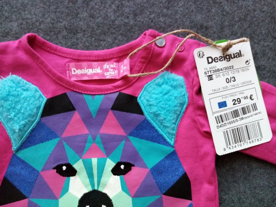 Desigual nowa bluzeczka dla Maleństwa 0/3 m-ce