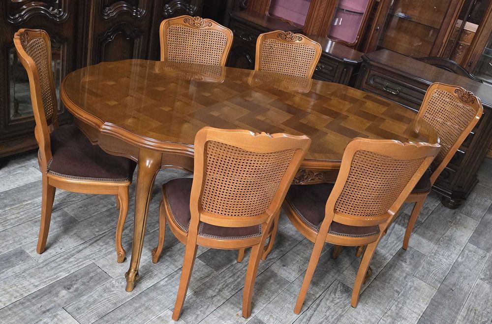 Francuski Rozkładany Stół + 6 Krzeseł / Ludwikowski / Ludwik /