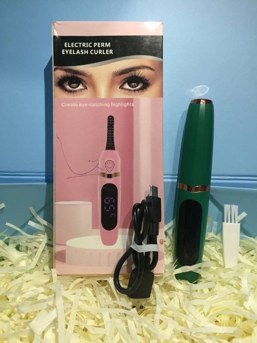 Щіпці для завивки вій. Rias Eyelash Curler з підігрівом USB Green