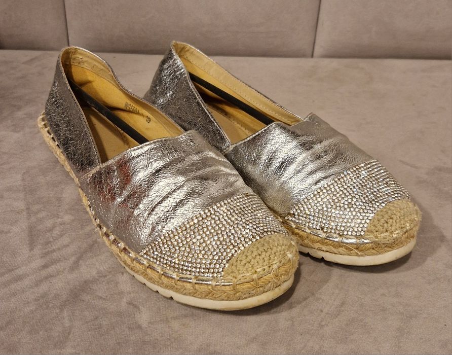 Espadryle srebrne 39