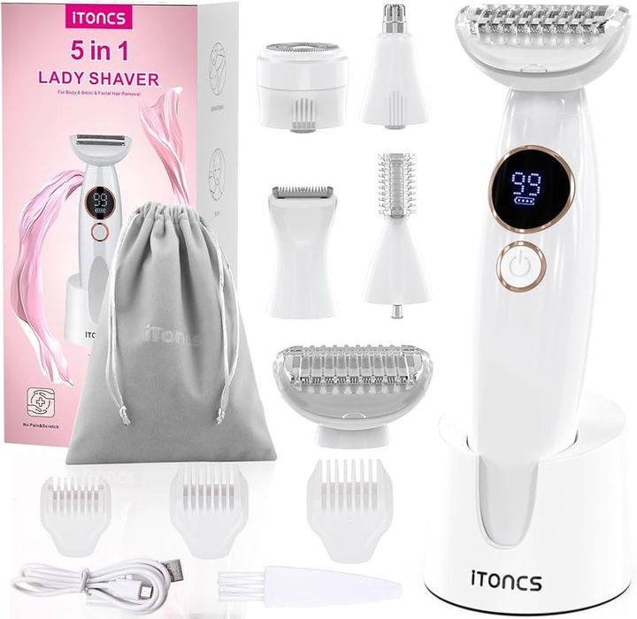 ITONCS lady shaver golarka trymer wodoodporna 5w1 brwi