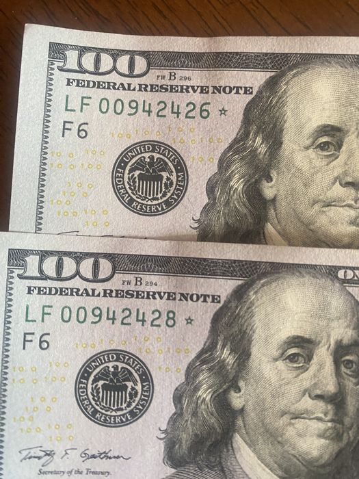 Колекційні купюри доларів з зіркою,коллекционные доллары со звездой