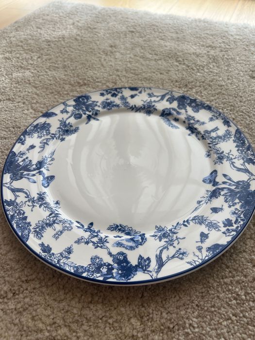 Blue-Flowered Pattern Plate - 35 cm429812896341043201