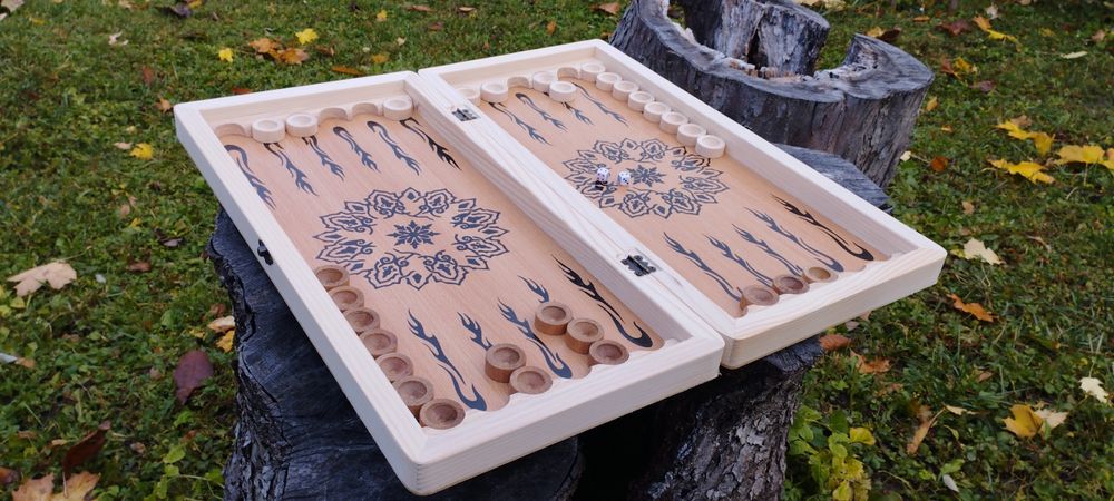 Нарди фанера+дерев'яні 50 см на 50 см