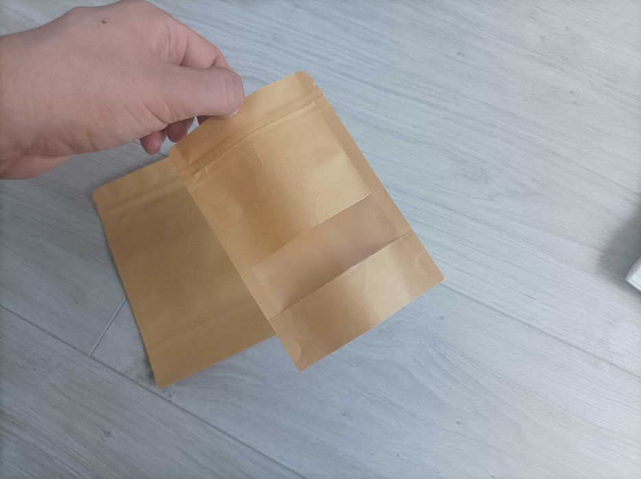 Крафтовой пакет з вікном, Дой-пак, zip-застібкою, zip lock