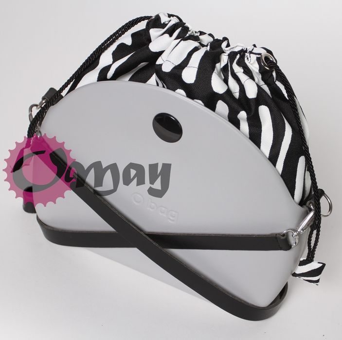 CZARNY organizer OBAG MOON LIGHT worek zebra 2 kieszenie komin OMAY