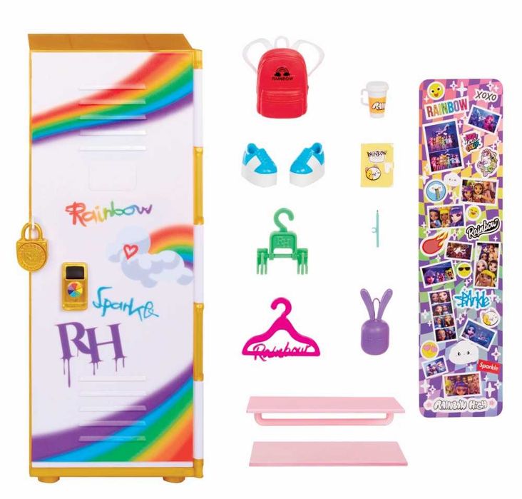 Rainbow High Locker Playset – Szafka szkolna z akcesoriami dla lalek