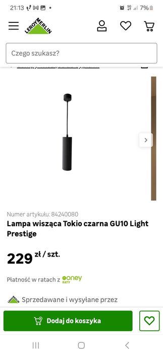 Lampa wisząca czarna