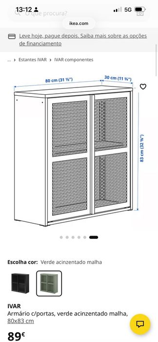 Móvel IKEA metálico verde