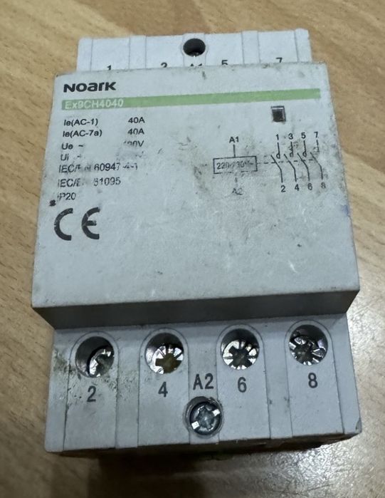 Sprawny Stycznik modułowy Przekaźnik Noark Ex9CH40 40