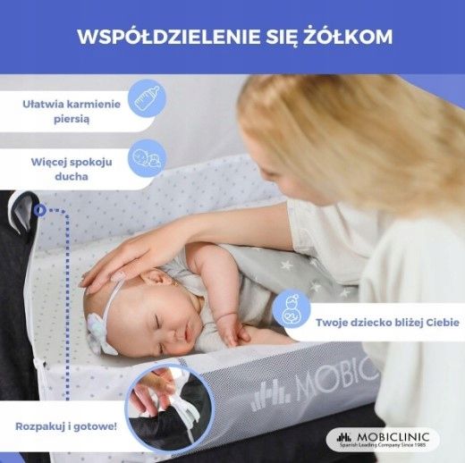 łóżeczko dziecięce mobiclinic night 3 w 1 dostawne,moskitierą