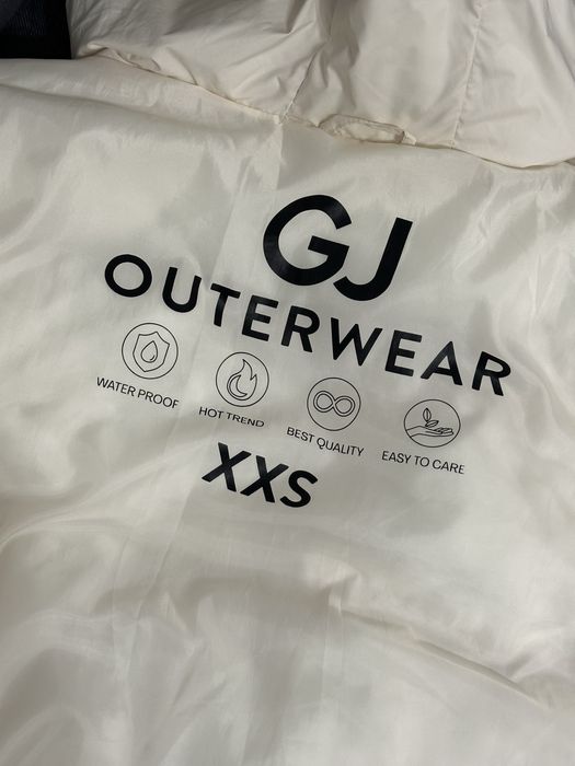 Mleczna kurtka oversize damska XS/S z kapturem pikowana puchowa, Gloria Jeans