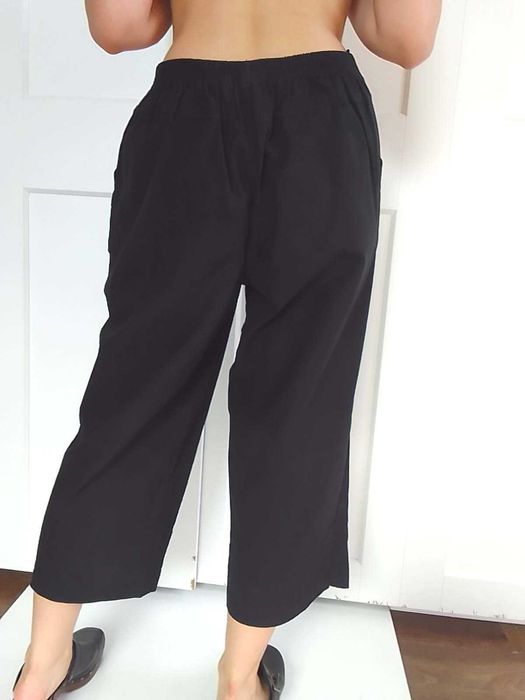 True vintage bawełniane spodnie czarne z haftem  L XL 40 42 jak nowe