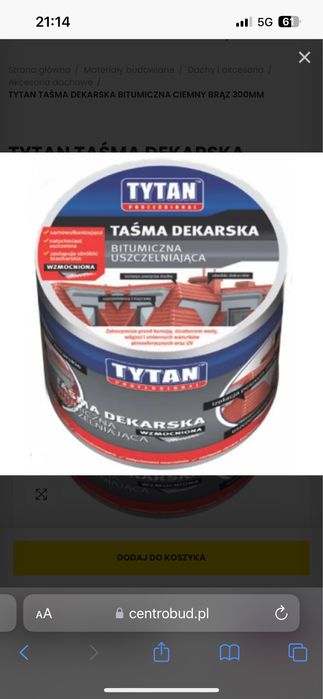 Tasma dekarska tytan 30 cm