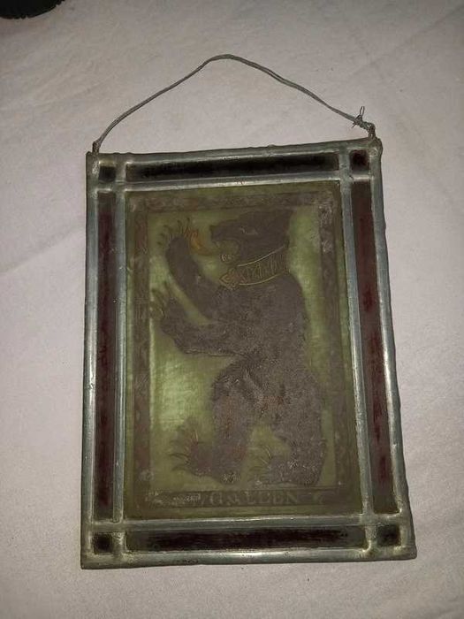 vitral artesanal brasão de armas ST/Gallen