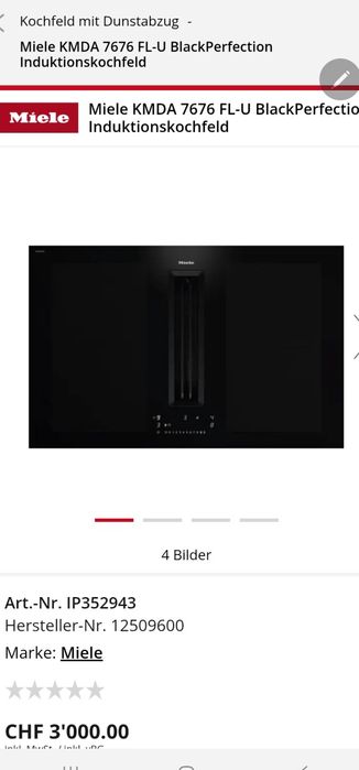 Варочна індукційна поверхня з витяжкою Miele  KMDA 7676 FL-U