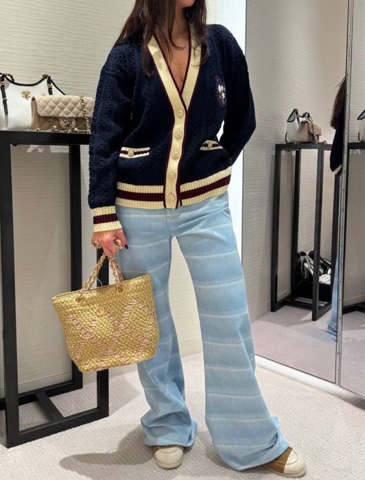 Джинси Chanel у полоску нова колекція 2026 ss26 штани