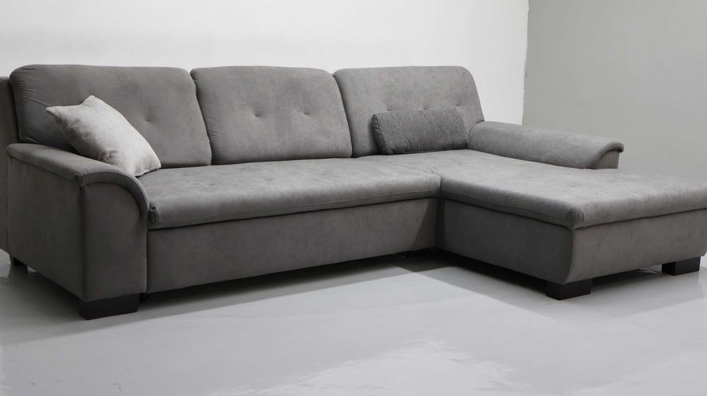 TFE Nowy narożnik funkcjA spania rogówka KANAPa SOFA SZARA tkanina