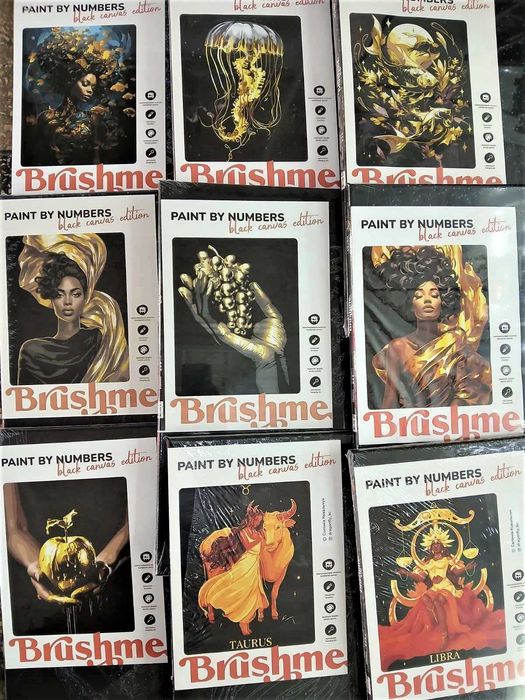 Картини по номерам на чорному полотні. Будинок Торгiвлi 1-поверх.