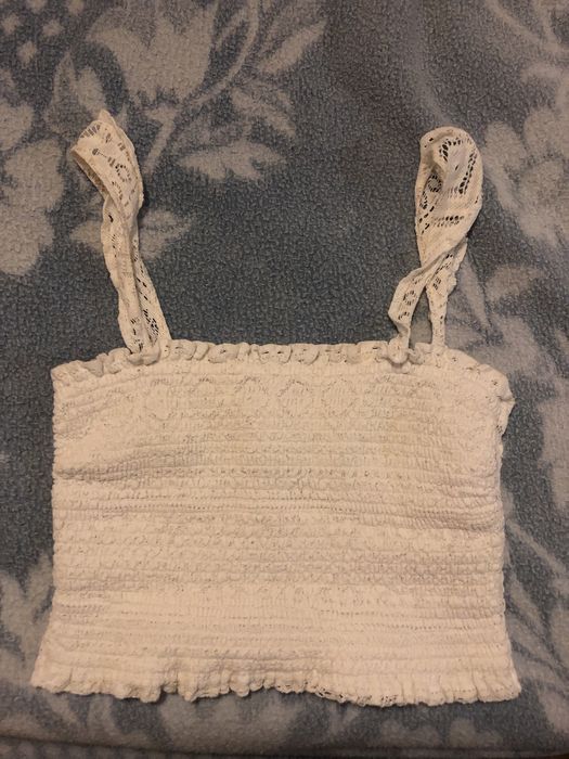 Top branco crochet Oysho