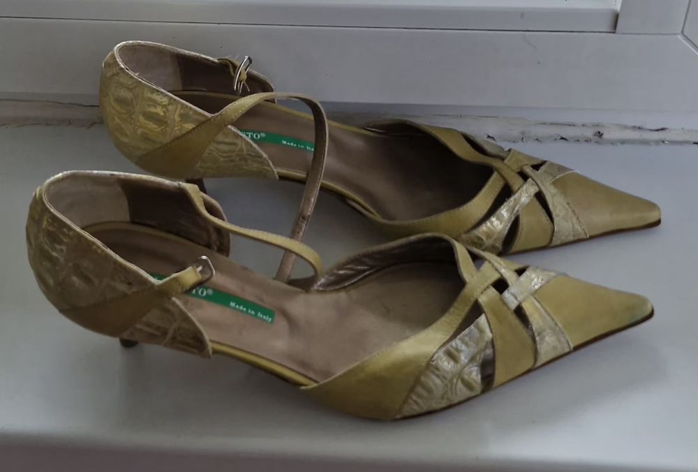 Buty sandałki szpilki Venice Italy  rozm  39 wkl 25.5 skóra włoska naturalna