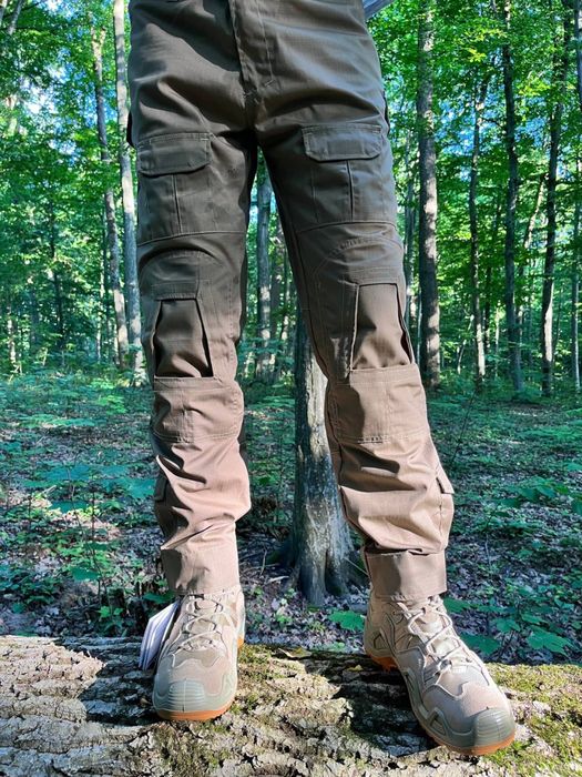 Тактичні штани Combat Rip-Stop койот під наколінники | Військові карго штани Tactical Combat Pants