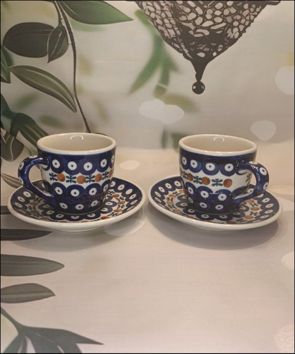 Filiżanki ceramiczne cappuccino komplet 2 szt ceramika Bolesławiec