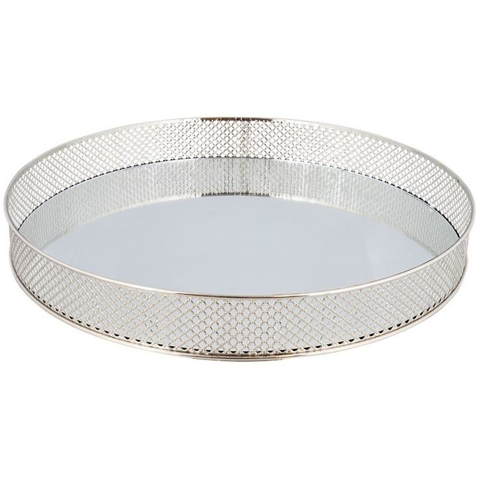NOWA taca lustrzana Ø 37 cm srebrna GLAMOUR