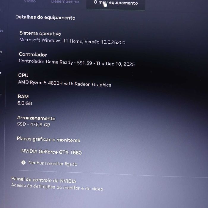 Portátil HP pavilion gaming