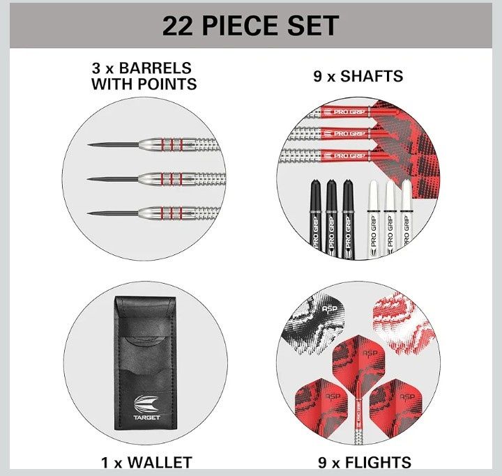 Target Darts Nathan Aspinall 23G zestaw rzutek ze stali wolfra