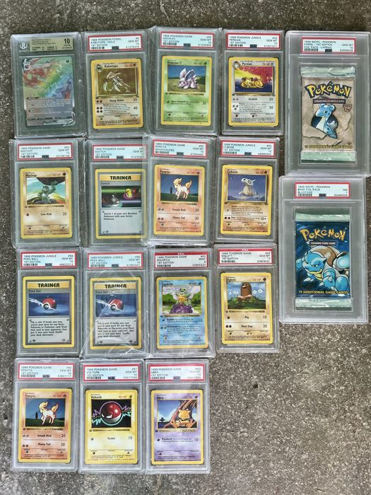 Coleção INGLÊS Pokémon PSA 10 1ª Edição Vintage + Boosters Selados WOTC | Base Set, Jungle, Fossil | Investimento Raro