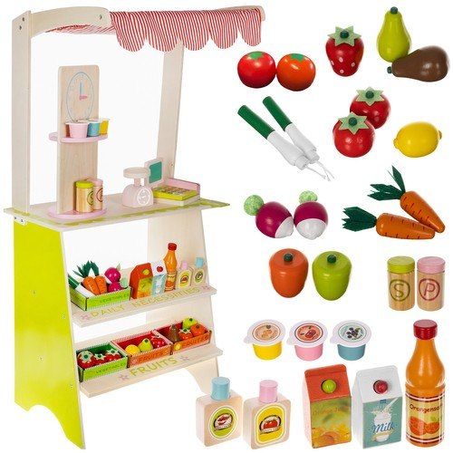 sklep market Stragan drewniany z akcesoriami Kruzzel 24888