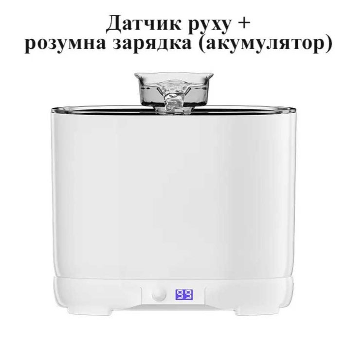 Розумний фонтанчик-поїлка з датчиком руху та розумною зарядкою акумулятором