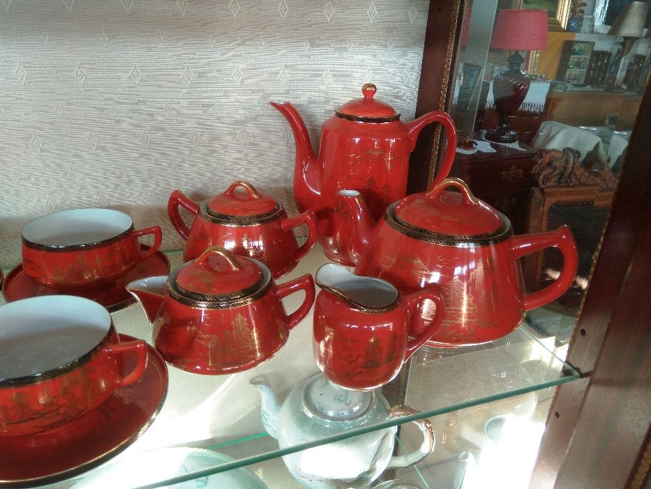 Serviço Chá e Café Japonês Vermelho