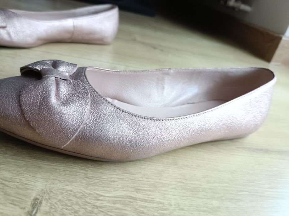 Gino Rossi złote baleriny damskie kokarda rozm 37