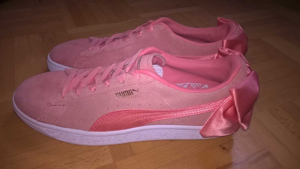 Buty Oryginalne damskie PUMA Nowe z kokardkami Różowe, Polecam