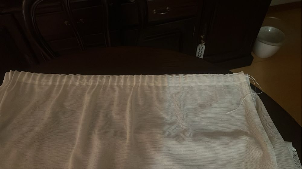 Cortinado branco ; cumprimento 2x54-largura 2x12