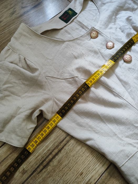 Sukienka 46 len 18 xxxl landhaus vintage retro folk MIDI dirndl